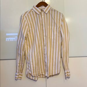 H&M Mens yellow striped shirt